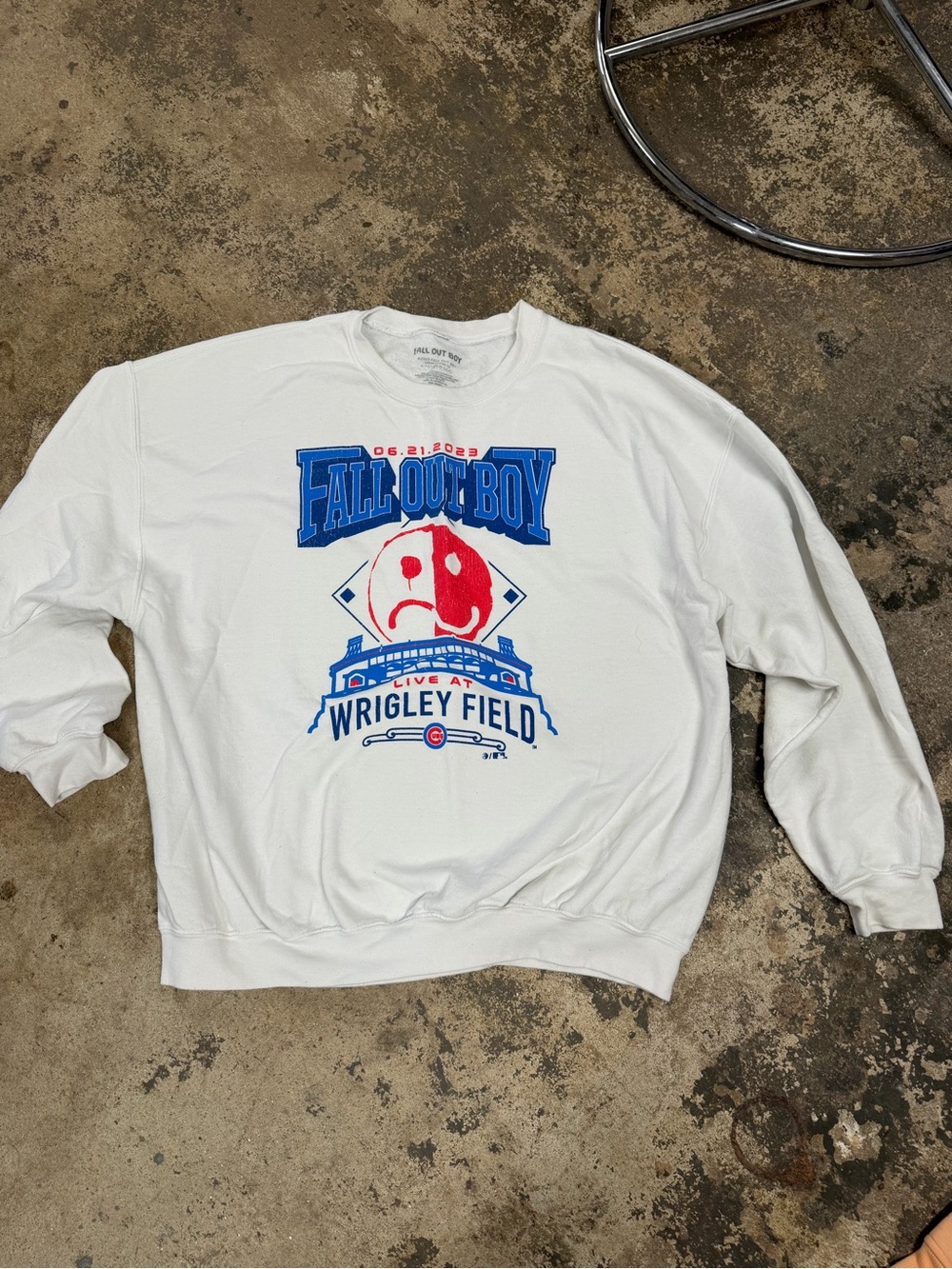 Fall Out Boy Wrigley Field White Graphic Crewneck Sweater